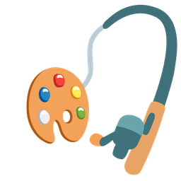 fishing pole and artist palette