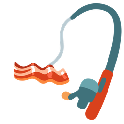 fishing pole and bacon