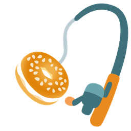 fishing pole and bagel