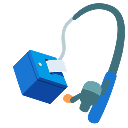 fishing pole and ballot box with ballot