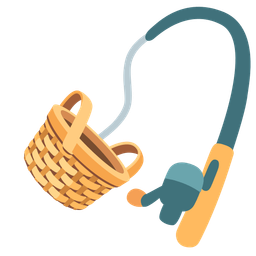 fishing pole and basket