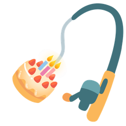 fishing pole and birthday cake