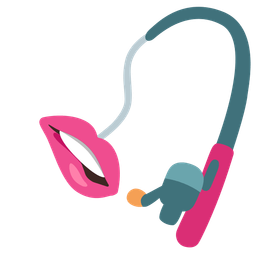 fishing pole and biting lip