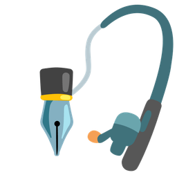 fishing pole and black nib