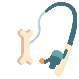 fishing pole and bone