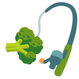fishing pole and broccoli