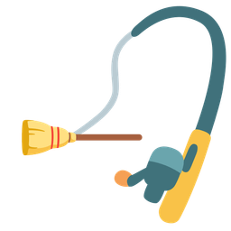fishing pole and broom