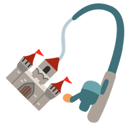 fishing pole and castle