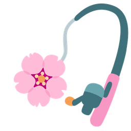 fishing pole and cherry blossom