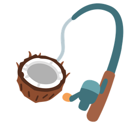 fishing pole and coconut