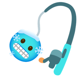fishing pole and cold face