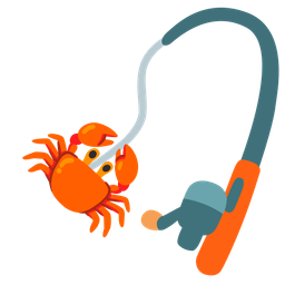 fishing pole and crab