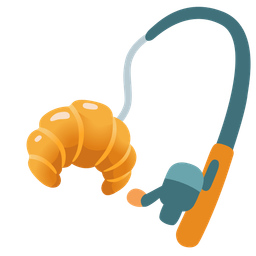 fishing pole and croissant