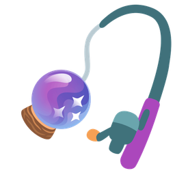 fishing pole and crystal ball