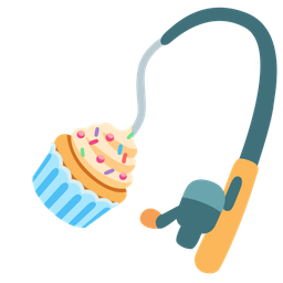 fishing pole and cupcake