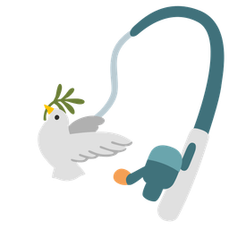 fishing pole and dove