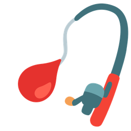 fishing pole and drop of blood