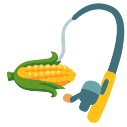 fishing pole and ear of corn