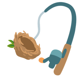 fishing pole and empty nest