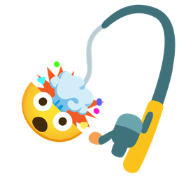 fishing pole and exploding head