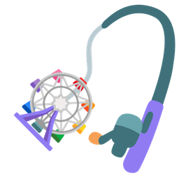 fishing pole and ferris wheel