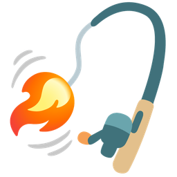 fishing pole and fire