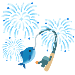 fishing pole and fireworks