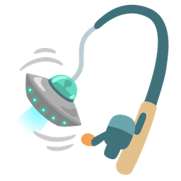 fishing pole and flying saucer