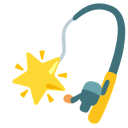 fishing pole and glowing star