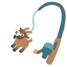 fishing pole and goat