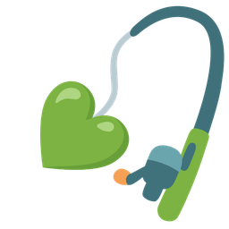 fishing pole and green heart