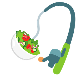 fishing pole and green salad