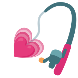 fishing pole and growing heart