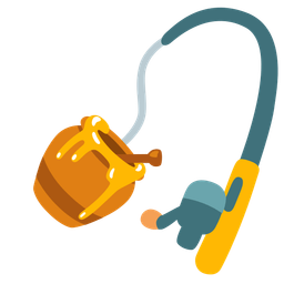 fishing pole and honey pot