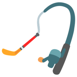 fishing pole and ice hockey
