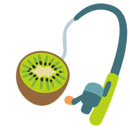 fishing pole and kiwi fruit