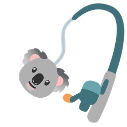 fishing pole and koala