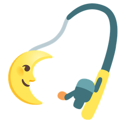 fishing pole and last quarter moon face