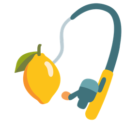 fishing pole and lemon