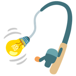 fishing pole and light bulb
