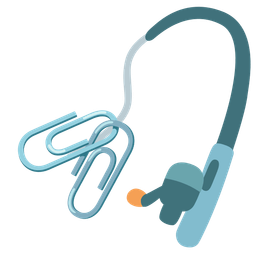 fishing pole and linked paperclips