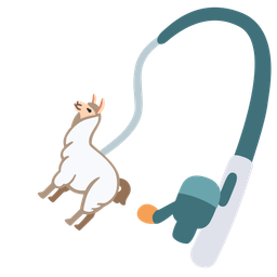 fishing pole and llama