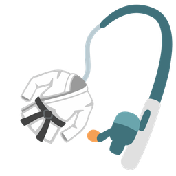 fishing pole and martial arts uniform