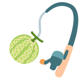 fishing pole and melon