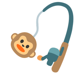 fishing pole and monkey face