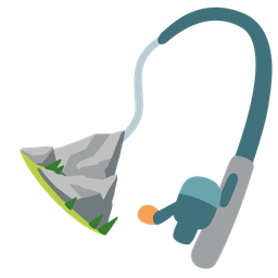 fishing pole and mountain