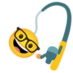 fishing pole and nerd face