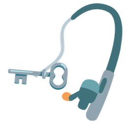 fishing pole and old key