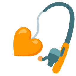 fishing pole and orange heart