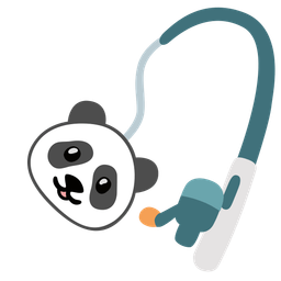 fishing pole and panda